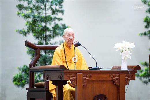 Đại lão Hòa thượng Thích Trí Quảng quang lâm khai thị Khóa huân tu ở Học viện Phật giáo VN tại TP.HCM