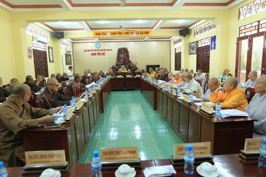 Phật giáo tỉnh Long An tổ chức phiên họp định kỳ nhằm tổng kết Phật sự tháng 2 và triển khai Phật sự mới