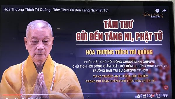 Trưởng lão Hòa thượng Thích Trí Quảng – Tâm thư gửi Tăng Ni, Phật tử