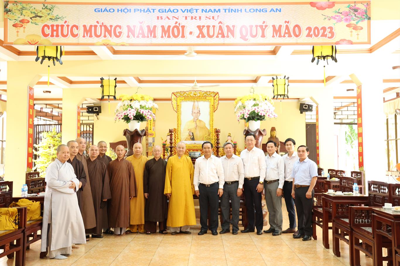 Bí thư Tỉnh ủy Long An – Nguyễn Văn Được thăm, chúc tết Ban Trị sự Giáo hội Phật giáo Việt Nam tỉnh Long An