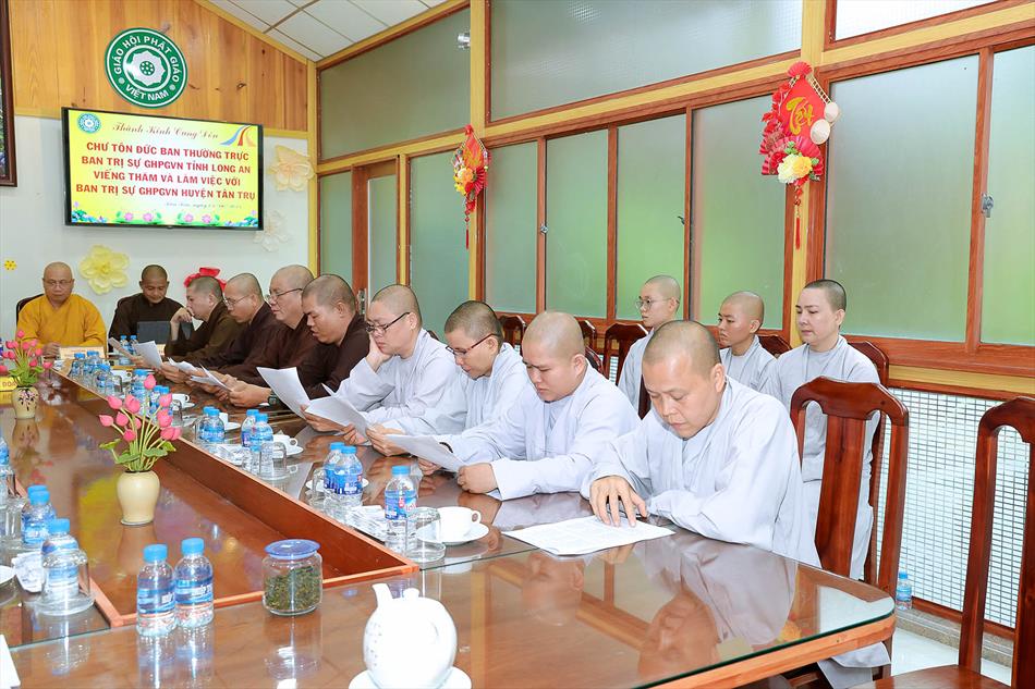 Ban Trị sự GHPGVN tỉnh Long An thăm và làm việc tại huyện Tân Trụ Ban Trị sự GHPGVN tỉnh Long An thăm và làm việc tại huyện Tân Trụ