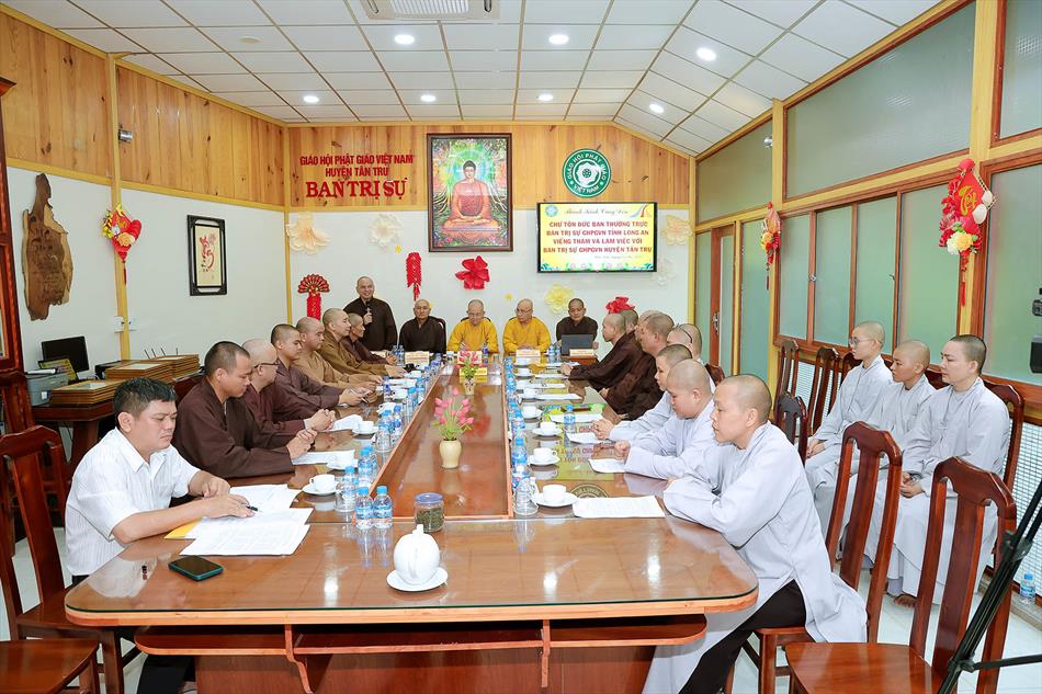 Ban Trị sự GHPGVN tỉnh Long An thăm và làm việc tại huyện Tân Trụ Ban Trị sự GHPGVN tỉnh Long An thăm và làm việc tại huyện Tân Trụ