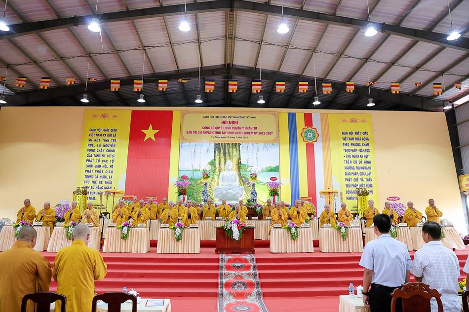 Hội nghị công bố quyết định nhân sự Ban Trị sự GHPGVN tỉnh Tây Ninh mới nhiệm kỳ 2022-2027 Hội nghị công bố quyết định nhân sự Ban Trị sự GHPGVN tỉnh Tây Ninh mới nhiệm kỳ 2022-2027