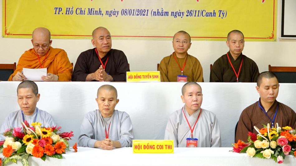 HVPGVN tại TP. HCM: Khai mạc kỳ thi Tuyển sinh Thạc sĩ Phật học khóa IV (2021 – 2023)