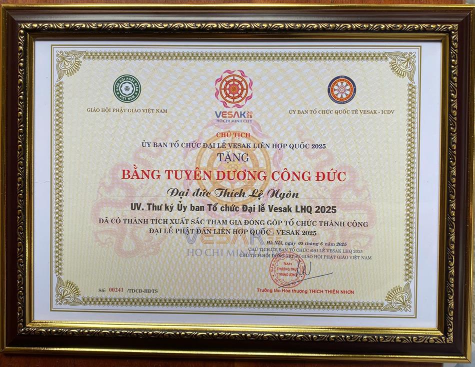 LỄ TỔNG KẾT CÔNG TÁC TỔ CHỨC ĐẠI LỄ VESAK 2025 LỄ TỔNG KẾT CÔNG TÁC TỔ CHỨC ĐẠI LỄ VESAK 2025