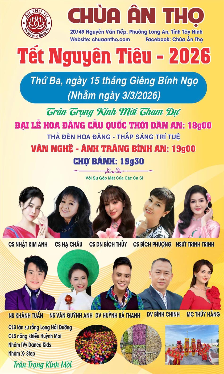 TẾT NGUYÊN TIÊU – LỄ HỘI TRUYỀN THỐNG TẠI CHÙA ÂN THỌ